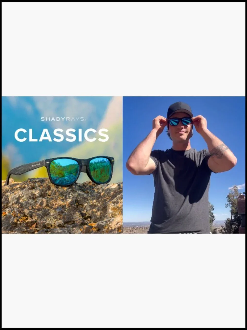 Polarized Sunglasses with UV Protection, Square Frame